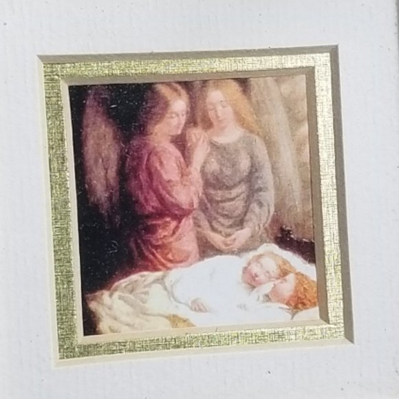Angels  Mini 2x2" Print in a 6x6 Parisian Antique Baroque Wood Gold-Tone Frame - Picture 4 of 5